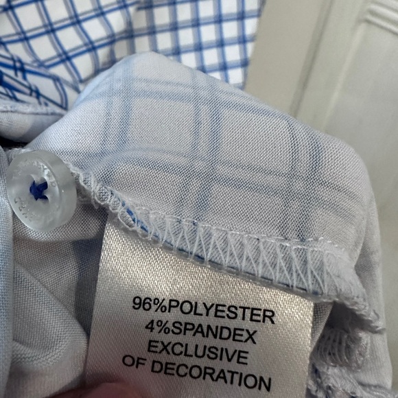 TailorByrd Men’s XXL Blue Check Polo Shirt Stretch Golf Casual Lightweight - Picture 10 of 11